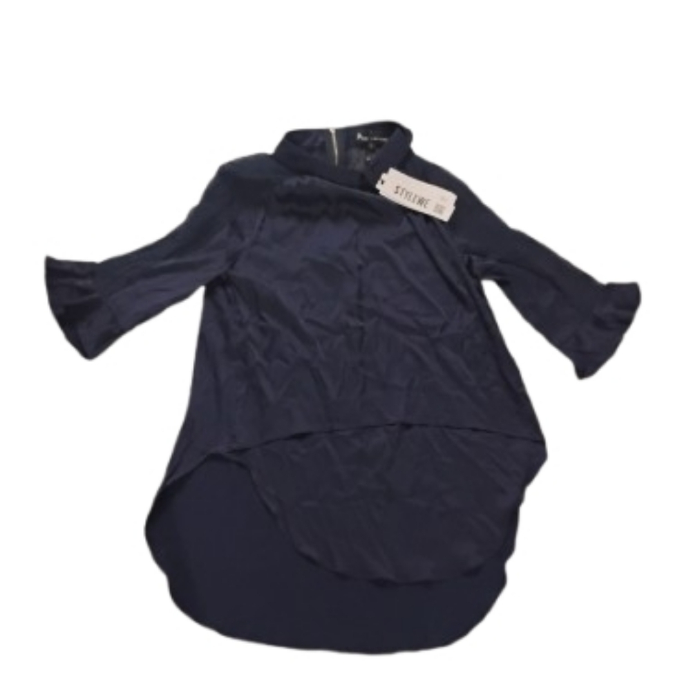 NWT Blue Sky Butterfly Stylewe Flare Sleeve Collared Tunic Top Sz 8